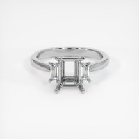 14K White Gold Three Stone Ring Setting Image