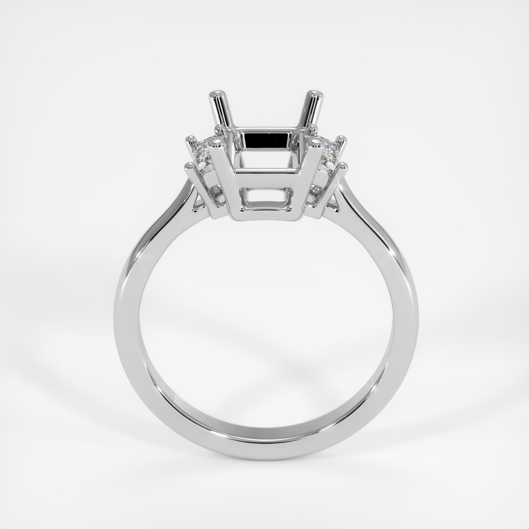 14K White Gold Three Stone Ring Setting