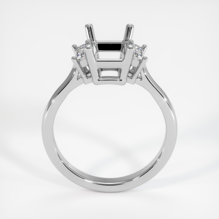 18K White Gold Three Stone Ring Setting