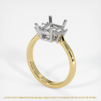 14K White & Yellow Three Stone Ring Setting Video