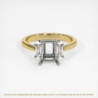 14K White & Yellow Three Stone Ring Setting Image