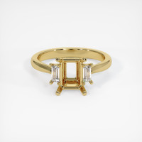 10K Yellow Gold Three Stone Ring Setting Image