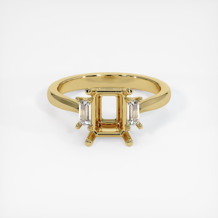 10K Yellow Gold Three Stone Ring Setting