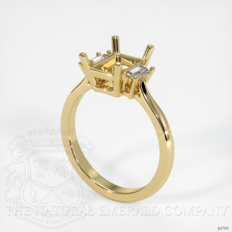 18K Yellow Gold Three Stone Ring Setting