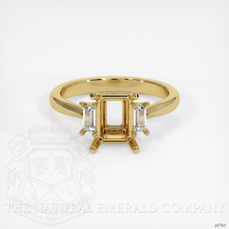 18K Yellow Gold Three Stone Ring Setting