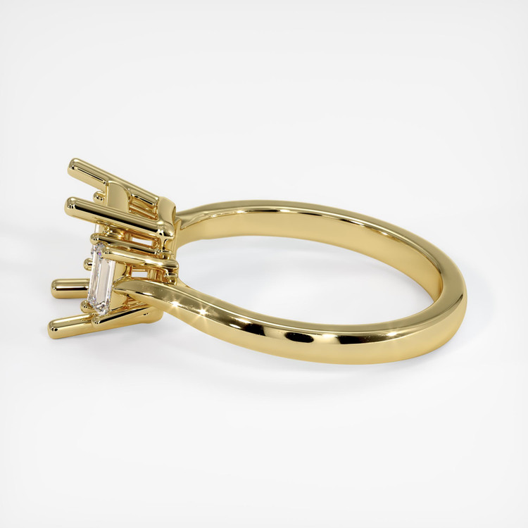 18K Yellow Gold Three Stone Ring Setting