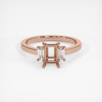 14K Rose Gold Three Stone Ring Setting Image