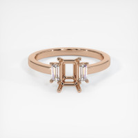 14K Rose Gold Three Stone Ring Setting Image
