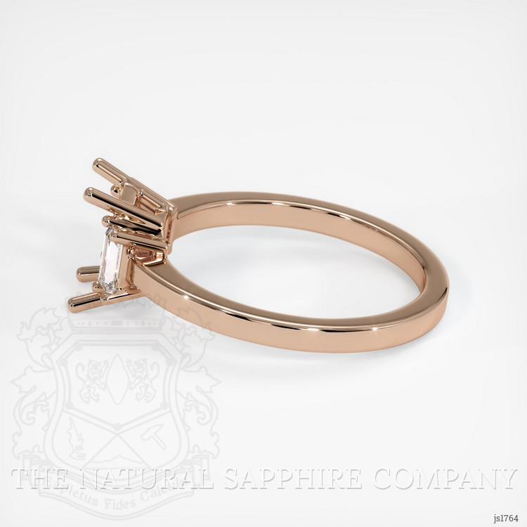 14K Rose Gold Three Stone Ring Setting