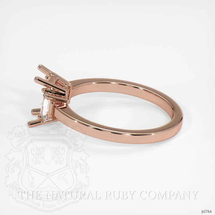 14K Rose Gold Three Stone Ring Setting