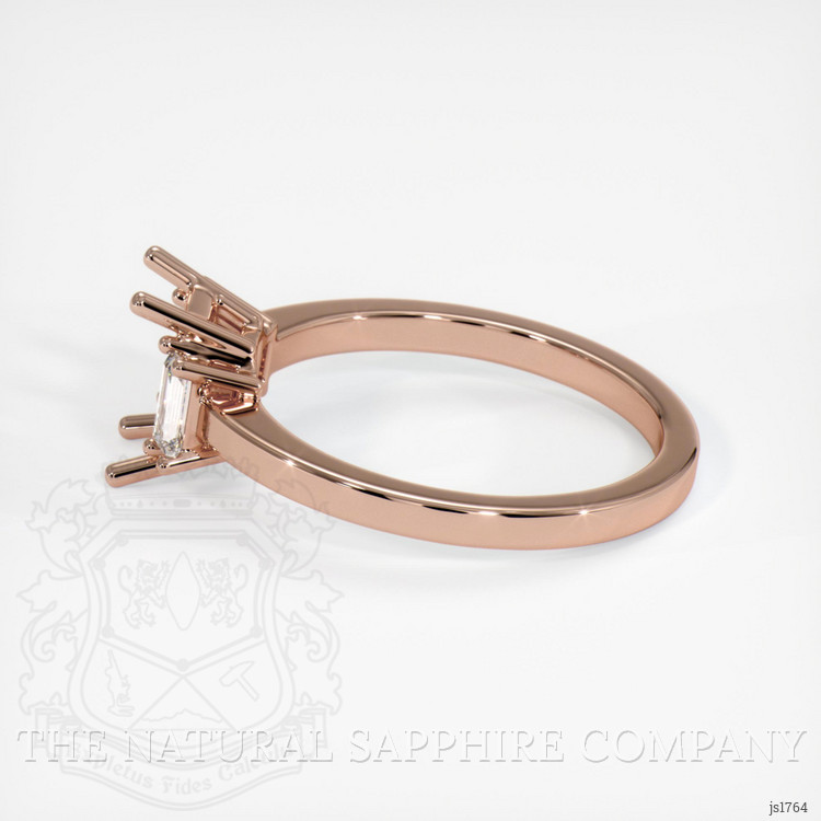 14K Rose Gold Three Stone Ring Setting