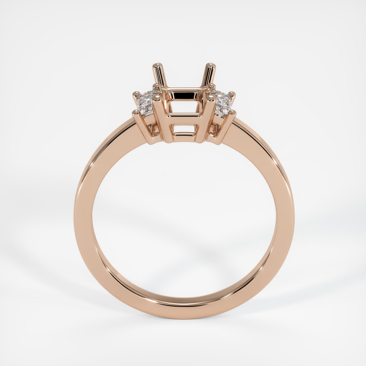 14K Rose Gold Three Stone Ring Setting