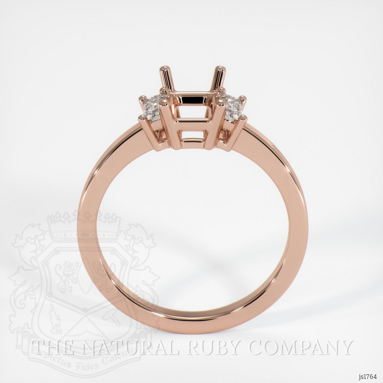 14K Rose Gold Three Stone Ring Setting