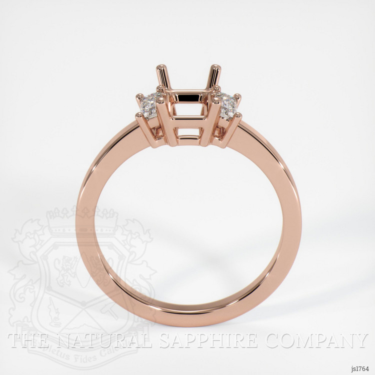 14K Rose Gold Three Stone Ring Setting