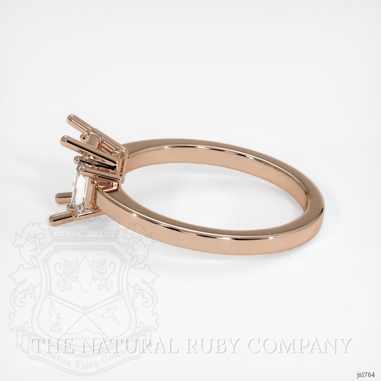 18K Rose Gold Three Stone Ring Setting