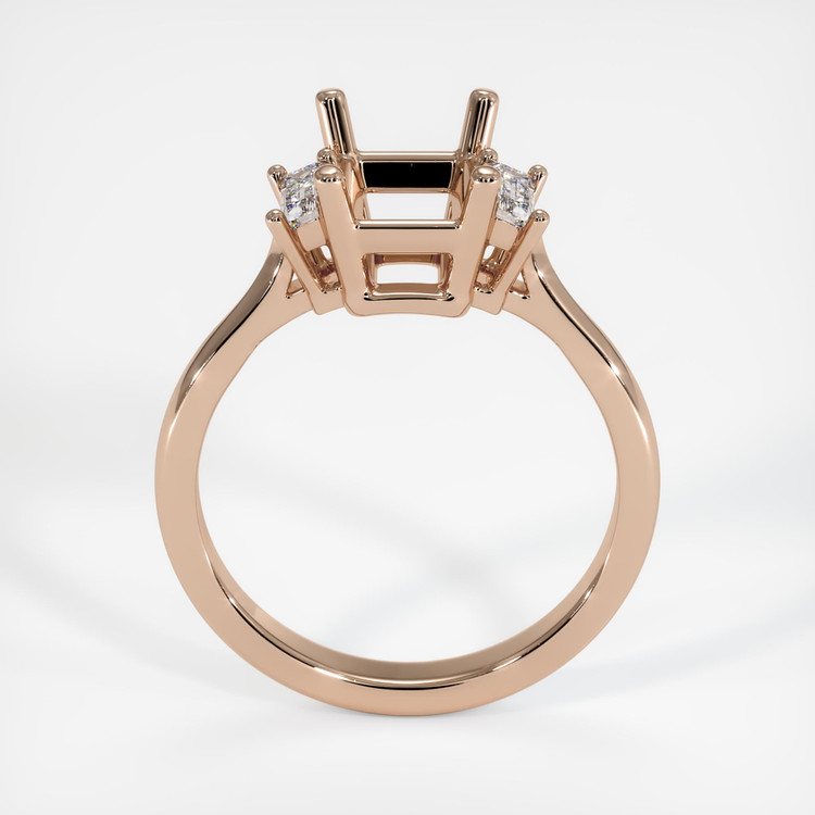 18K Rose Gold Three Stone Ring Setting