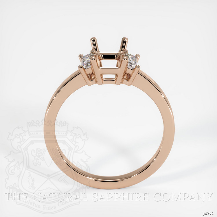 18K Rose Gold Three Stone Ring Setting