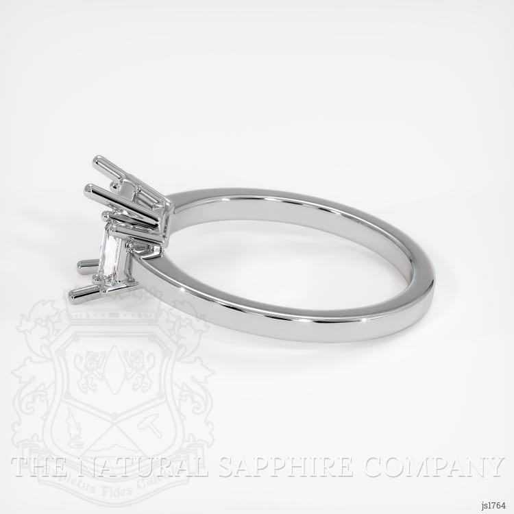 14K White Gold Three Stone Ring Setting