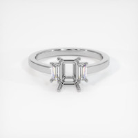 18K White Gold Three Stone Ring Setting Image