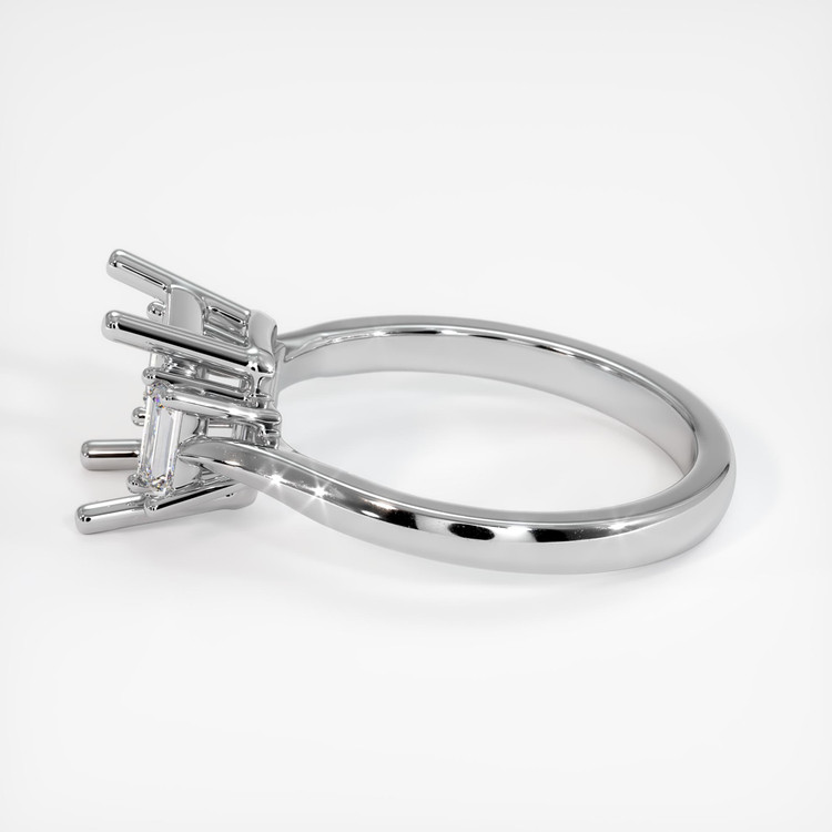 18K White Gold Three Stone Ring Setting