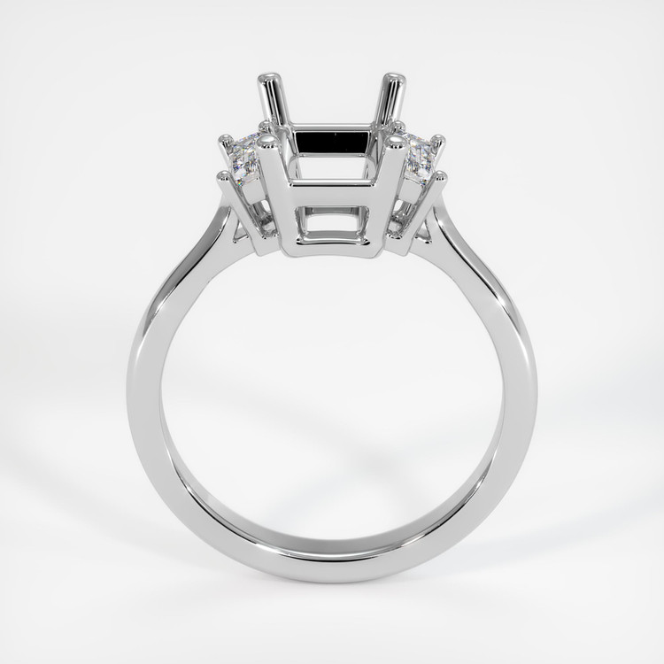 18K White Gold Three Stone Ring Setting
