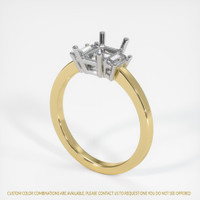 14K White & Yellow Three Stone Ring Setting Video
