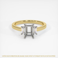 14K White & Yellow Three Stone Ring Setting Image