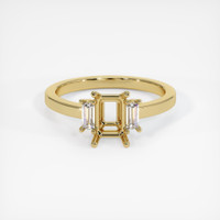 10K Yellow Gold Three Stone Ring Setting Image