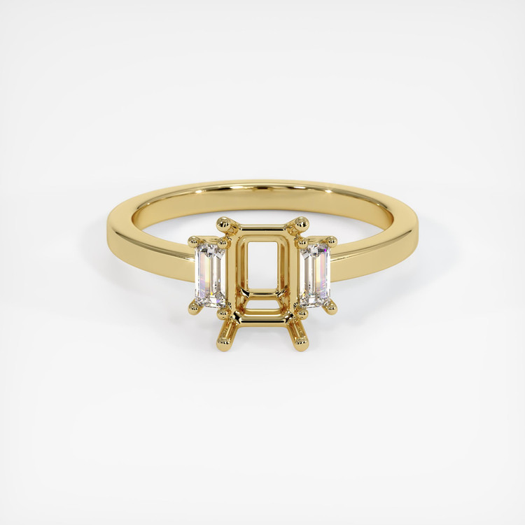 10K Yellow Gold Three Stone Ring Setting