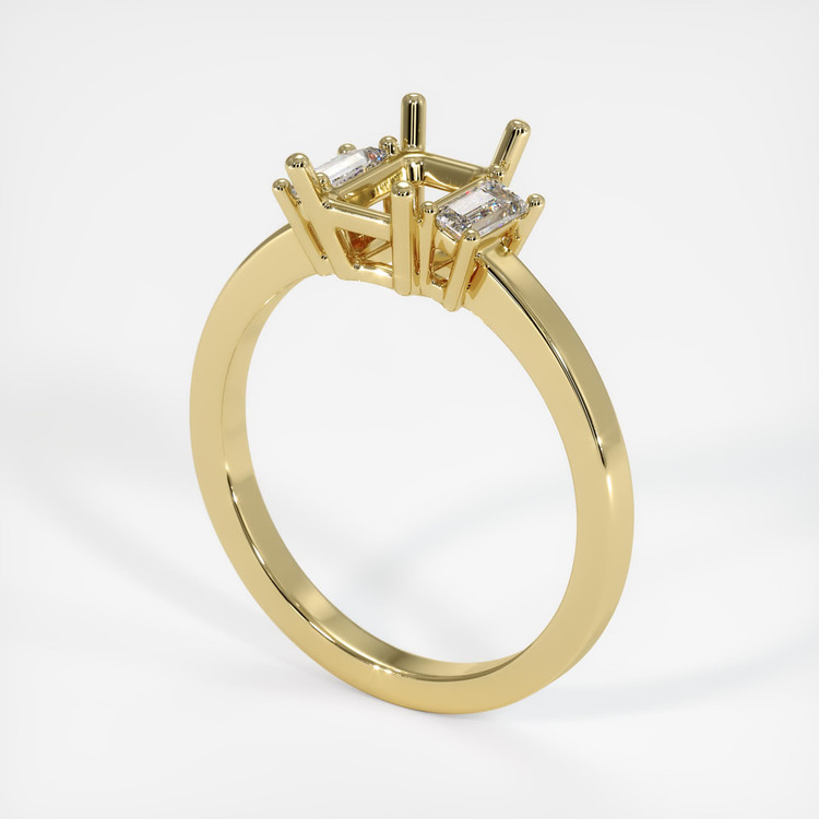 18K Yellow Gold Three Stone Ring Setting