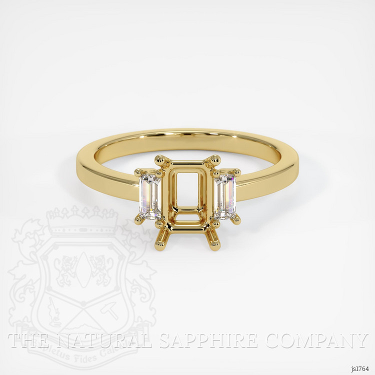 18K Yellow Gold Three Stone Ring Setting