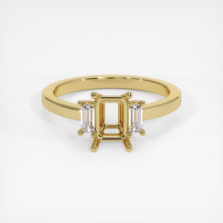 18K Yellow Gold Three Stone Ring Setting