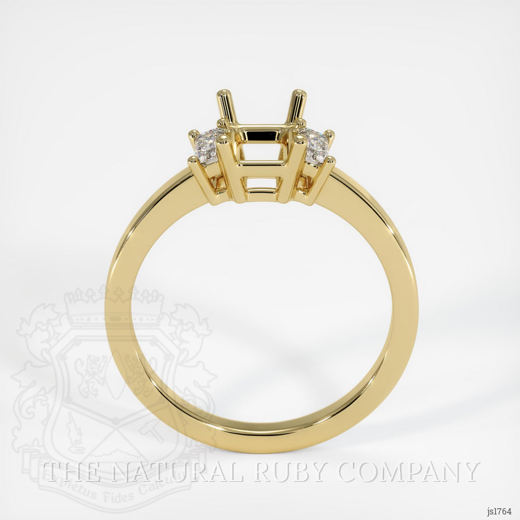 18K Yellow Gold Three Stone Ring Setting