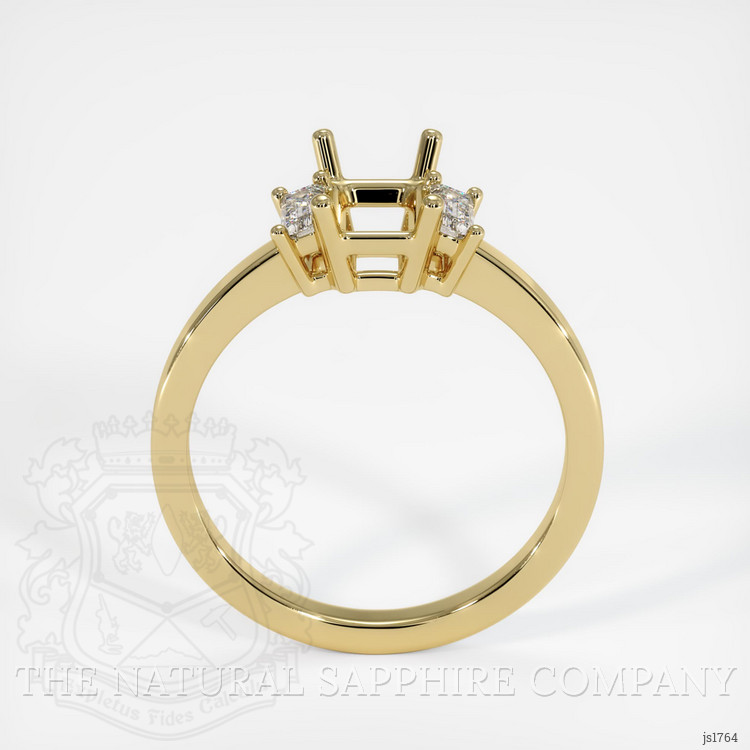 18K Yellow Gold Three Stone Ring Setting