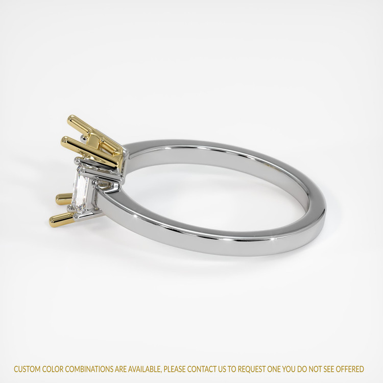 14K Yellow & White Three Stone Ring Setting