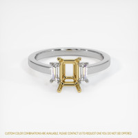 18K Yellow & White Three Stone Ring Setting Image