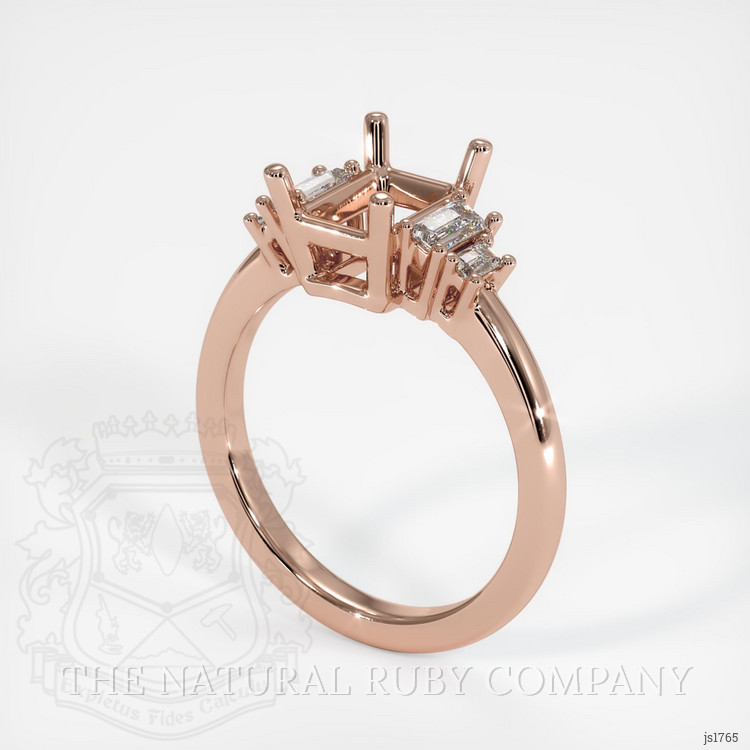 14K Rose Gold Accent Stones Ring Setting