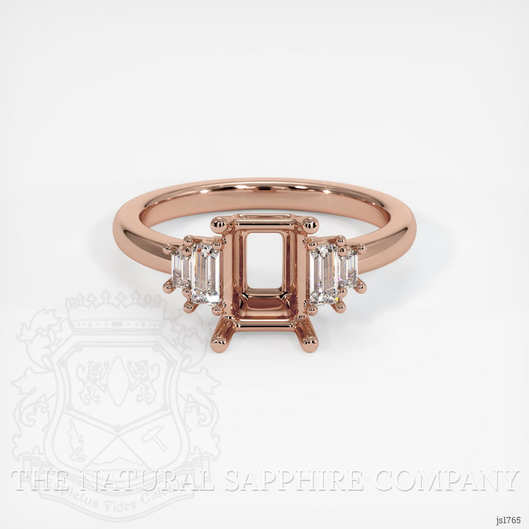 14K Rose Gold Accent Stones Ring Setting