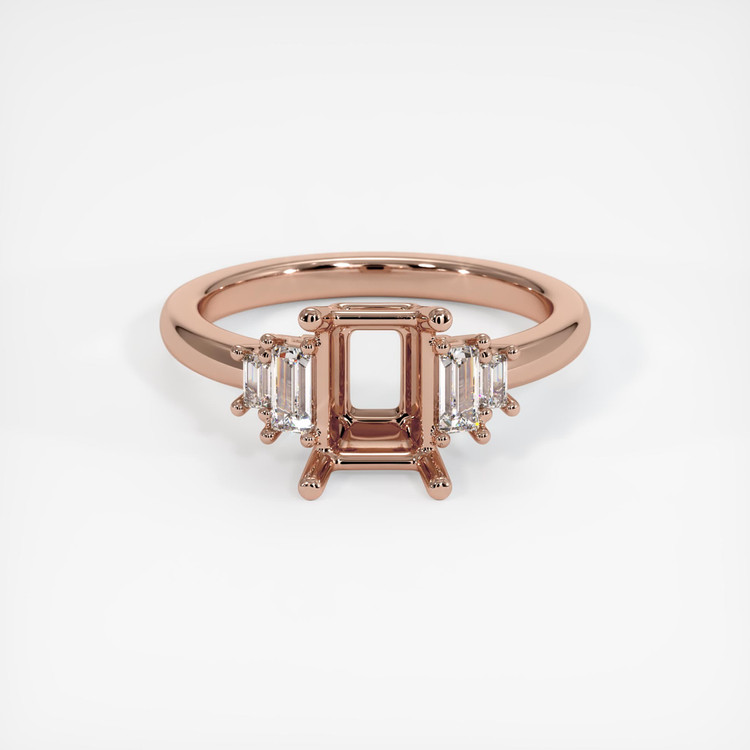 14K Rose Gold Accent Stones Ring Setting