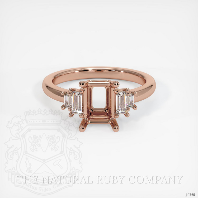 14K Rose Gold Accent Stones Ring Setting