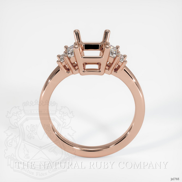 14K Rose Gold Accent Stones Ring Setting