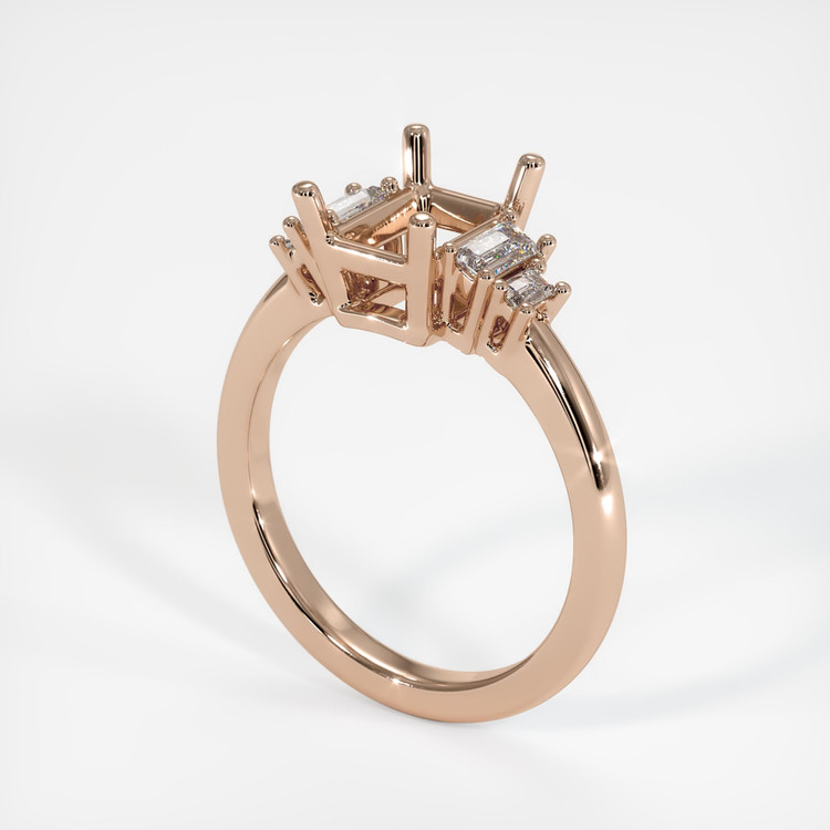 18K Rose Gold Accent Stones Ring Setting