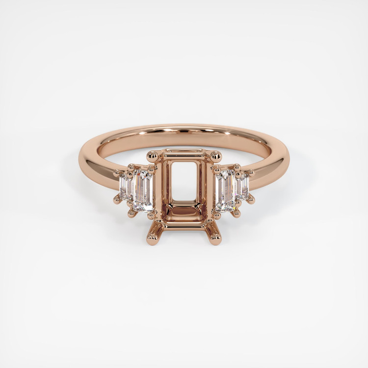 18K Rose Gold Accent Stones Ring Setting