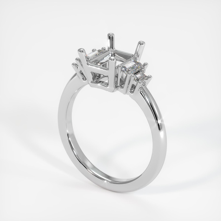 14K White Gold Accent Stones Ring Setting