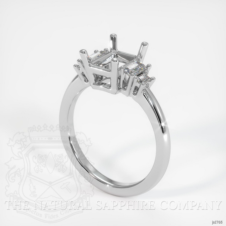 18K White Gold Accent Stones Ring Setting