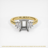 14K White & Yellow Accent Stones Ring Setting Image