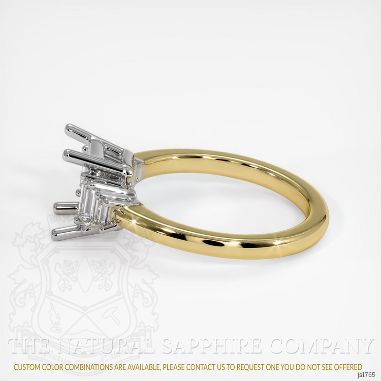 14K White & Yellow Accent Stones Ring Setting