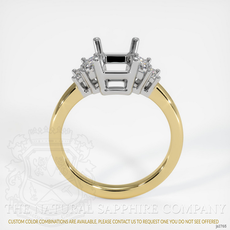 14K White & Yellow Accent Stones Ring Setting