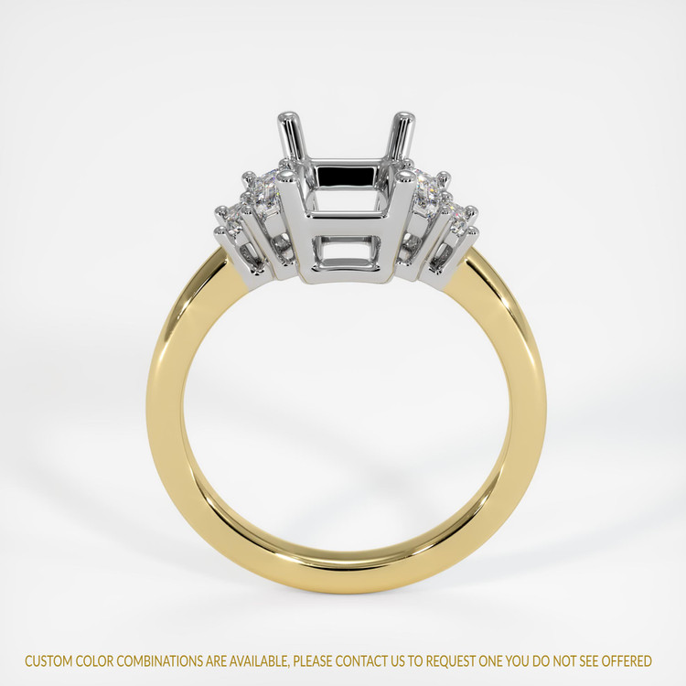 14K White & Yellow Accent Stones Ring Setting
