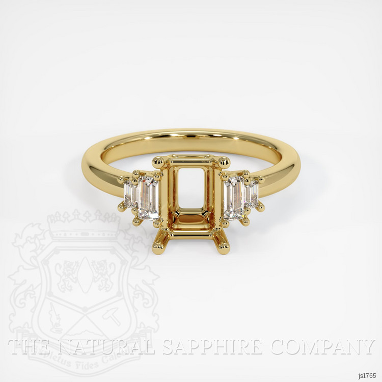 18K Yellow Gold Accent Stones Ring Setting
